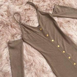 Fashion Nova Midi Dress with Peekaboo Shoulder